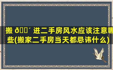 搬 🌴 进二手房风水应该注意哪些(搬家二手房当天都忌讳什么)